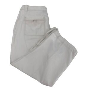 Tribal  Women Sz 8 White Capri Pants Super Soft High Rise Flap Pockets Mid Rise